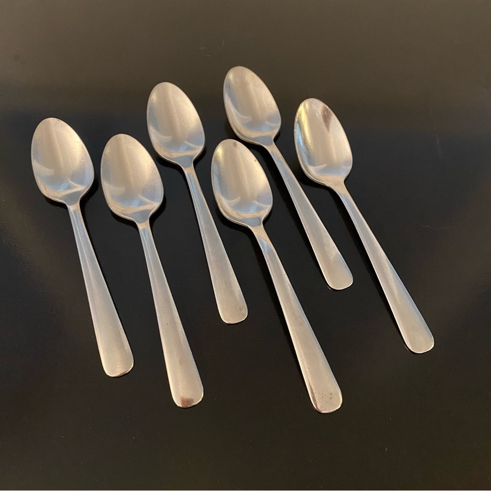 Set of 6 Vintage Oneida Thor Stainless Steel 6.25” Teaspoons 🥄